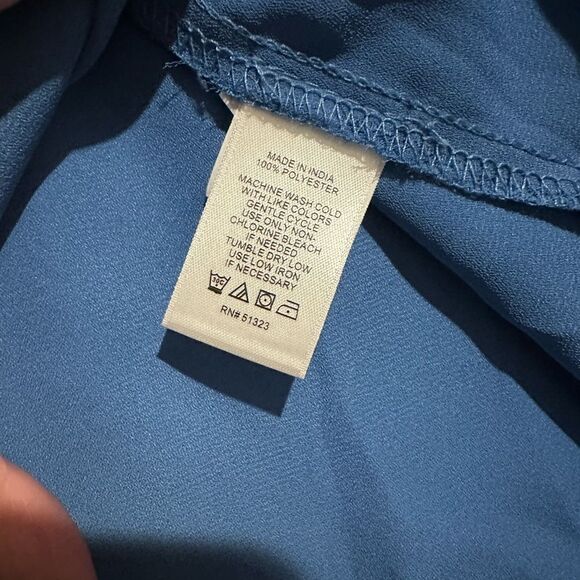 1.State NWT Womens Capri Blue Tank Smocked Necked Sleeveless Halter Top Top M - Picture 7 of 8